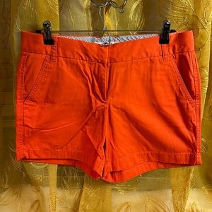 J Crew…reddish- orange Broken In Chino shorts…Size 6… 100% cotton